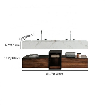 Kustom LED Tahan Air Kamar Mandi Cermin Kabinet Tahan Air Modern Wall Mount Vanity