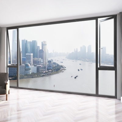 Clear Glass Aluminium Casement Double Glazed Windows Untuk Rumah Bergerak