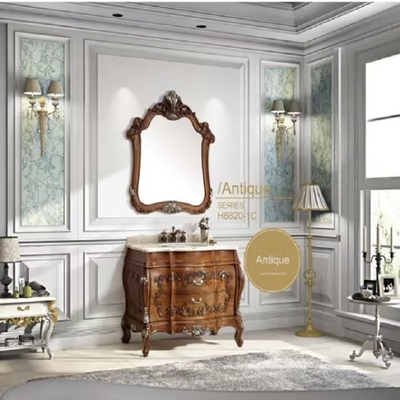 Golden SS Metal Customized Bathroom Cabinets 35'' Marmer Countertop Sink Vanity