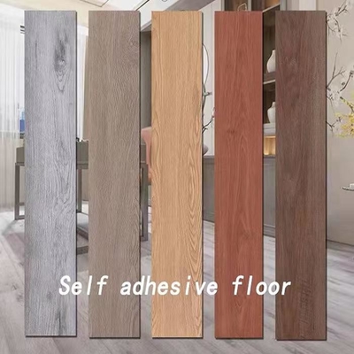 Self Adhesive 2.0mm PVC Wood Grain Flooring Kupas Dan Tongkat Lantai Vinyl DIY