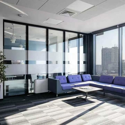 STC 42-48db Kantor Partisi Dinding Vertikal Aluminium Bingkai Kaca Partisi