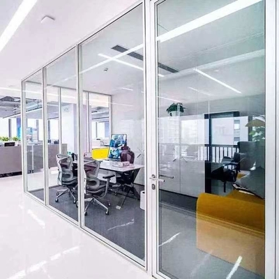 STC 42-48db Kantor Partisi Dinding Vertikal Aluminium Bingkai Kaca Partisi