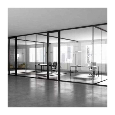 Dinding Partisi Kaca Aluminium Stainless Steel Lipat Pembagi Kantor Bergerak