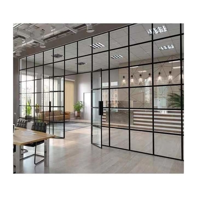 Dinding Partisi Kaca Aluminium Stainless Steel Lipat Pembagi Kantor Bergerak