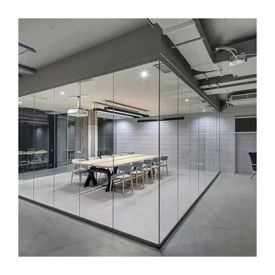 Dinding Partisi Kaca Aluminium Stainless Steel Lipat Pembagi Kantor Bergerak