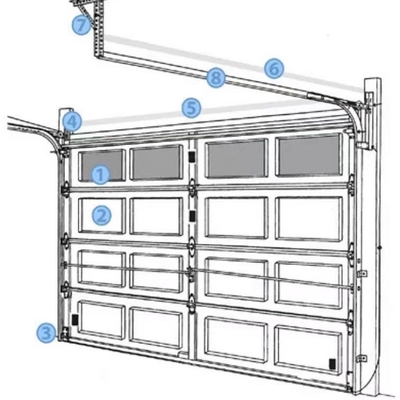 Panel Pintu Garasi Aluminium 6063T5 Otomatis Rumah Prefab Menggulung Jendela Keamanan