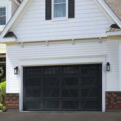 Pintu Garasi Otomatis Baja Galvanis Pintu Overhead Sectional Terisolasi Modern
