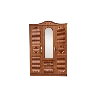 Lemari Papan MDF Tekstur PVC Multi Warna 2 3 4 Pintu Dengan Cermin