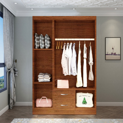 Lemari Papan MDF Tekstur PVC Multi Warna 2 3 4 Pintu Dengan Cermin