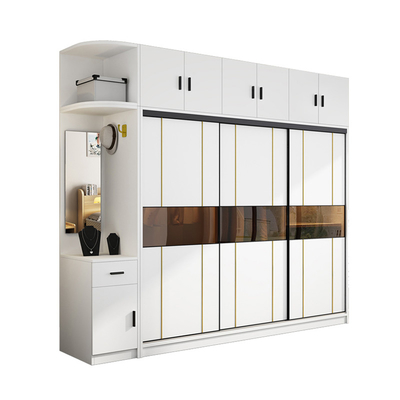 TESIA Customized Wardrobe Bedroom Furniture Glass Sliding Door Storage Cabinet