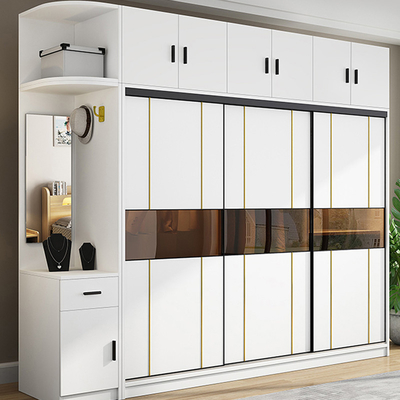 TESIA Customized Wardrobe Bedroom Furniture Glass Sliding Door Storage Cabinet