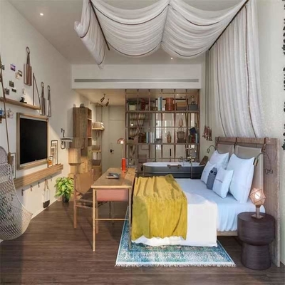 OEM High End Hotel Furniture Museum Furnitur Kamar Tidur Kayu Kuno