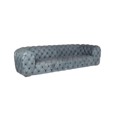 Modern Living Room Hotel Lobby Couch Quilted Button Sofa Beludru Berumbai