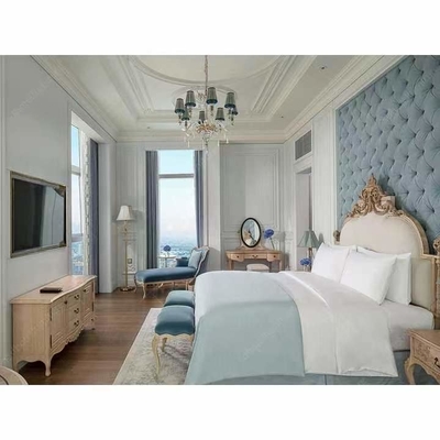 FSC High End Hotel Furniture Set Kamar Tidur Villa Ukiran Gaya Eropa