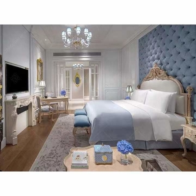 FSC High End Hotel Furniture Set Kamar Tidur Villa Ukiran Gaya Eropa