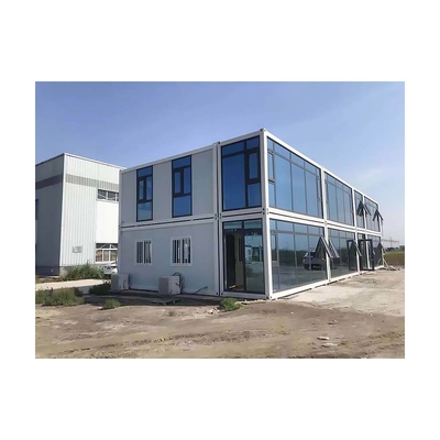 Tahan Air Prefabricadas Steel Rumah Kontainer Kecil Flatpack Prefab Home Office Studio