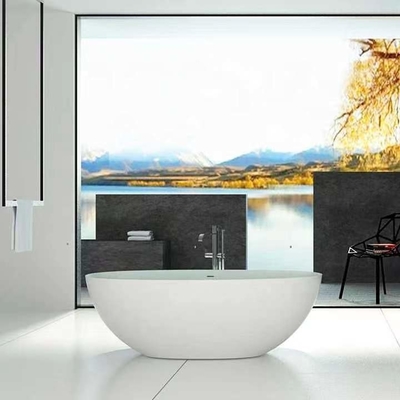 1.5m Modern Berdiri Bebas Permukaan Padat Bathtub Acrylic Stone Resin Perendaman Tub