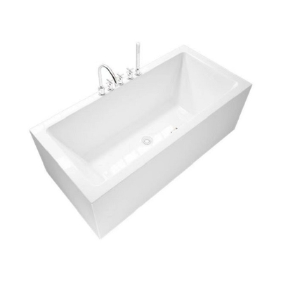 1.7m White Gloss Acrylic Freestanding Bathtub Chrome Kontemporer Bak Perendaman