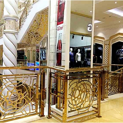 Pagar Dekoratif Logam Kustom SS Baluster Pagar Plat Stainless Steel Untuk Tangga