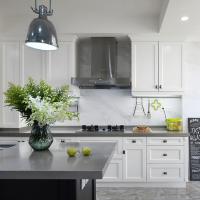 Kayu Solid Multicolor Modular Lemari Dapur Pintu Pengocok Lemari Dapur Pantry