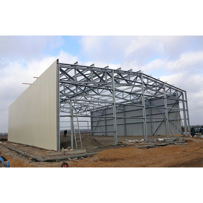50mm 75mm Sandwich Panel Tiang Gudang Gudang Struktur Baja Prefab Lokakarya