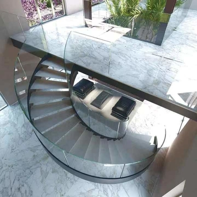 ASTM Indoor Hand Forged Metal Spiral Stairs Villa Mewah Modern Tangga Melengkung