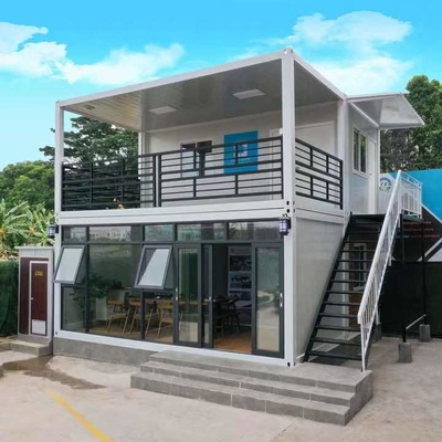 Aluminium Dua Kamar Tidur Rumah Kontainer Prefab 40ft Flat Pack Pengiriman Kontainer Rumah