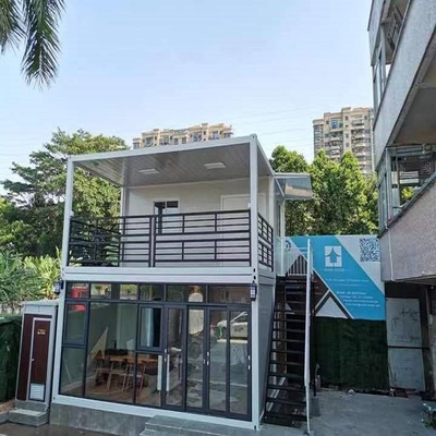 Aluminium Dua Kamar Tidur Rumah Kontainer Prefab 40ft Flat Pack Pengiriman Kontainer Rumah