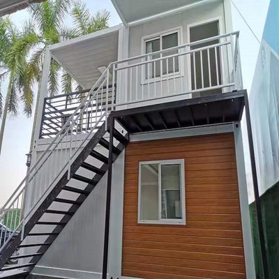Aluminium Dua Kamar Tidur Rumah Kontainer Prefab 40ft Flat Pack Pengiriman Kontainer Rumah