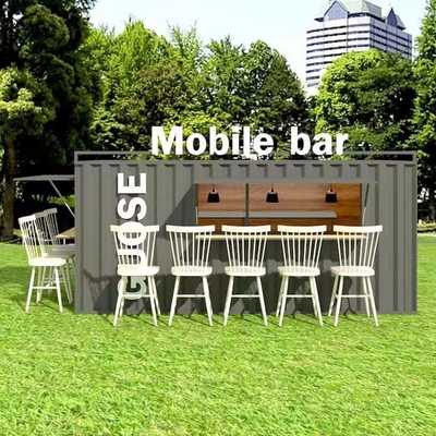 Rumah Kontainer Prefab Baja Galvanis 20ft Portabel Pengiriman Kontainer Kedai Kopi