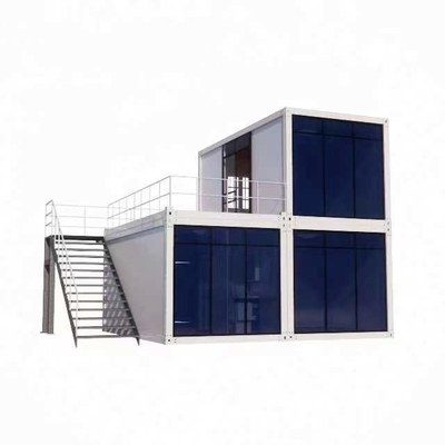Rumah Kontainer Paket Datar Sederhana yang Dapat Diturunkan Rumah Baja Ringan Prefab Mobile House