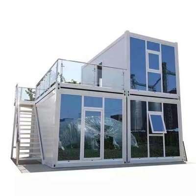 Rumah Kontainer Paket Datar Sederhana yang Dapat Diturunkan Rumah Baja Ringan Prefab Mobile House