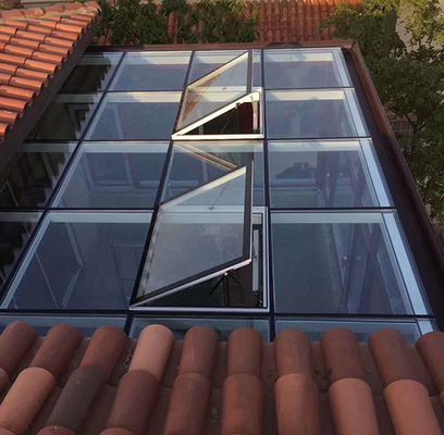 Sky View Bingkai Aluminium Tahan Air Jendela Atap Kaca Ganda Jendela Skylight