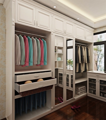 Red Oak Walnut Lemari Kamar Tidur Modern Lemari Penyimpanan Kayu Yang Indah