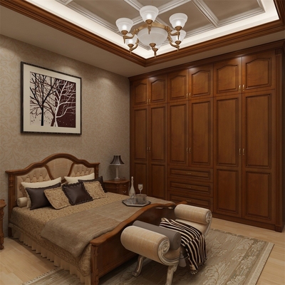 Red Oak Walnut Lemari Kamar Tidur Modern Lemari Penyimpanan Kayu Yang Indah