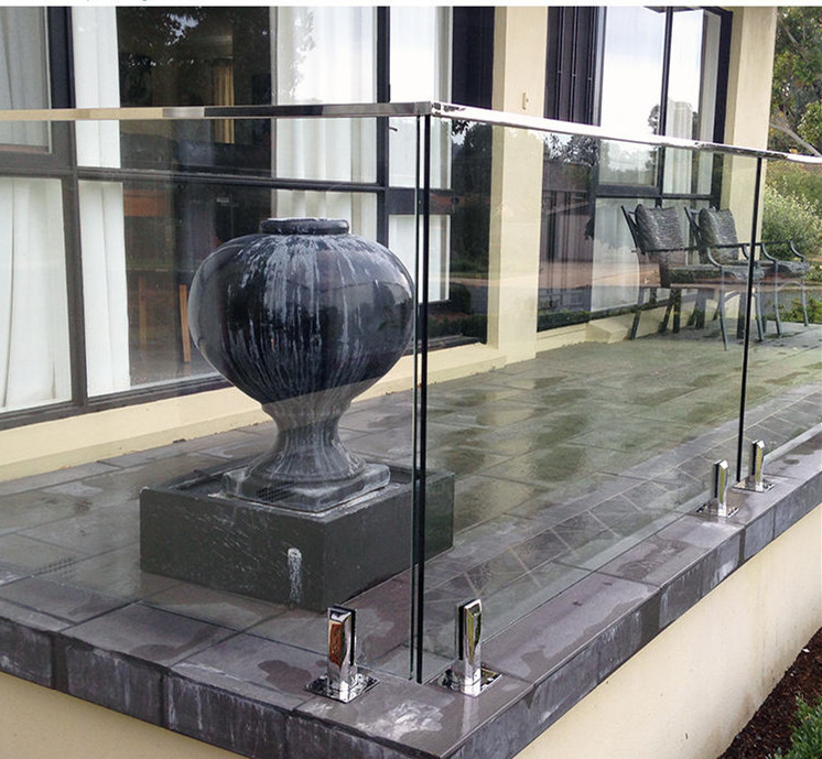 Pagar Balustrade Kaca Frameless Stainless Steel Modern Untuk Indoor Dan Outdoor