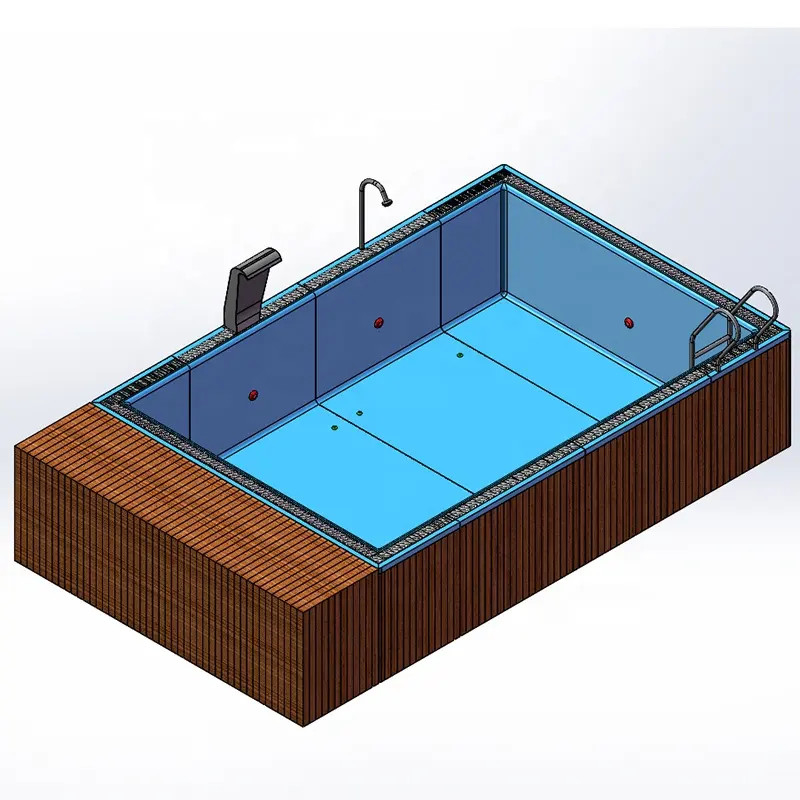 Fiberglass Prefab Warna Disesuaikan 20FT 40FT Pengiriman Kontainer Kolam Renang Dengan Jendela UPVC