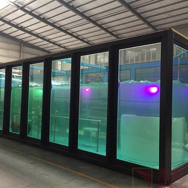 US America Standard Warna Disesuaikan dan Material Kontainer Kolam Renang 20ft 40ft dengan Wave Water Jet Led Light