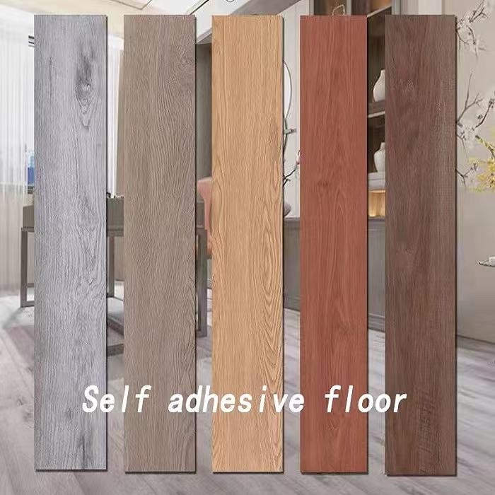 Self Adhesive 2.0mm PVC Wood Grain Flooring Kupas Dan Tongkat Lantai Vinyl DIY