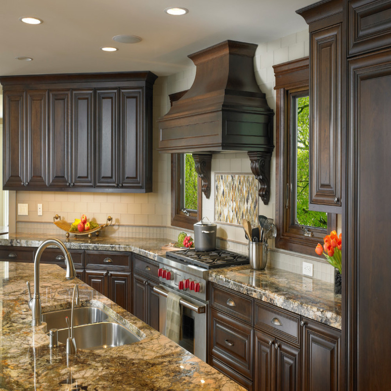 Kayu Solid Multicolor Modular Lemari Dapur Pintu Pengocok Lemari Dapur Pantry